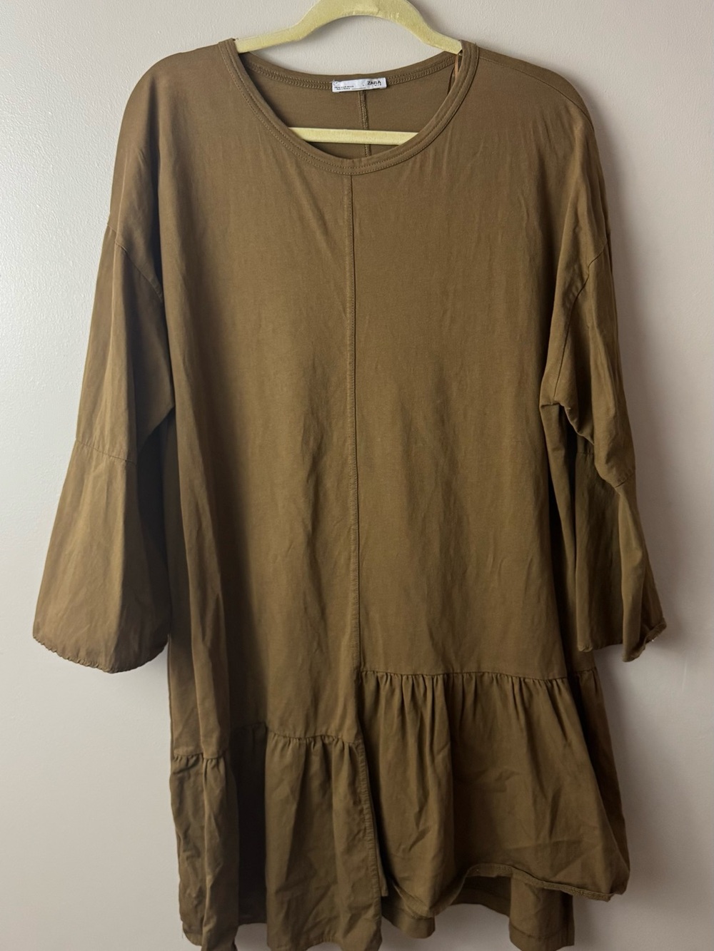 Zara Casual Cotton Long Sleeve Dress Size 8